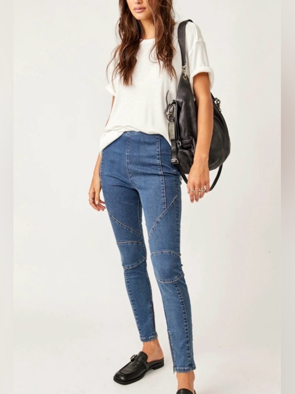 Free People Bella Moto Skinny Jeans Size 28